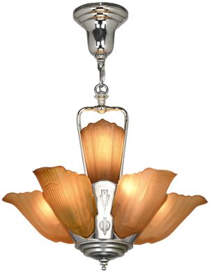 Streamline Art Deco 6-Light Chandelier by Markel (ANT-1379)