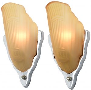 Pair of Streamline Art Deco Sconces by Markel (ANT-1380)