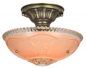 Pink Antique 3-Chain Bowl Shade Ceiling Light (ANT-1424)