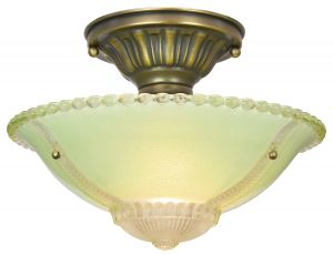 Green Antique 3-Chain Bowl Shade Ceiling Light (ANT-1429)