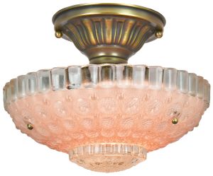 Pink Antique 3-Chain Bowl Shade Ceiling Light (ANT-1431)