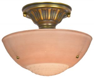 Pink Antique 3-Chain Bowl Shade Ceiling Light (ANT-1432)