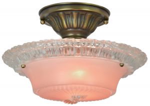 Pink-Antique 3-Chain Bowl Shade Ceiling Light (ANT-1448)