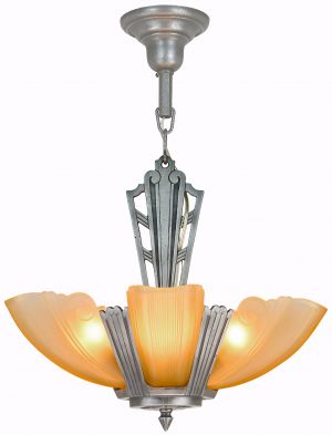 American Art Deco 5-Light Chandelier by Puritan (ANT-1456)