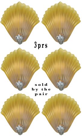 Three Pairs of French Shell Motif Sconces (Sold Each Pair) (ANT-1468)