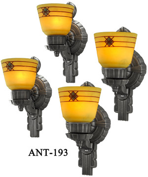 Set of Four Antique Art Deco Sconces C1930 (ANT-194)