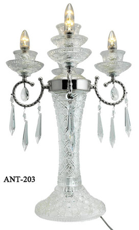 Impressive Large Antique Cut Crystal Table Lamp (ANT-203)