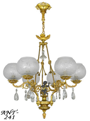 Antique Neo-Rococo Victorian Restored Chandelier c1880 (ANT-241)