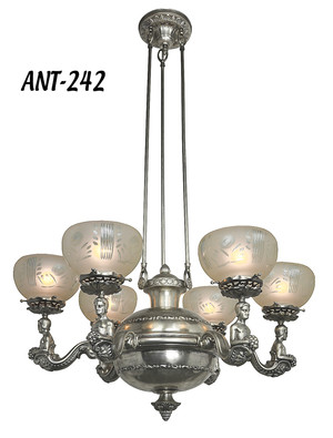 Restored Antique Silverized Chandelier c1900 (ANT-242)