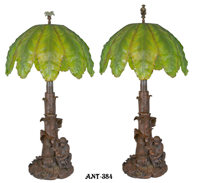 vintage palm tree table lamp