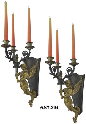 French Mermaid Wall Sconce Candelabrum (ANT-294)