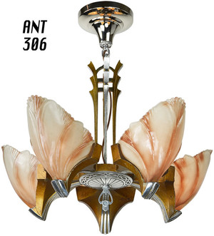 American Art Deco STREAMLINE Chandelier (ANT-306)