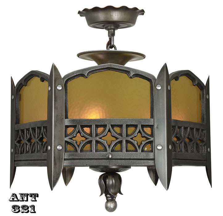 Vintage Hardware Lighting Gothic Or Arts And Crafts Style Low Ceiling Light Ant 321 - Gothic Ceiling Light Fittings