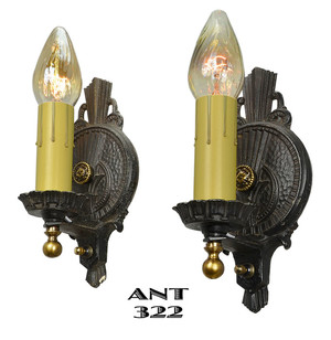Art Deco Pair of Wall Sconces (ANT-322)