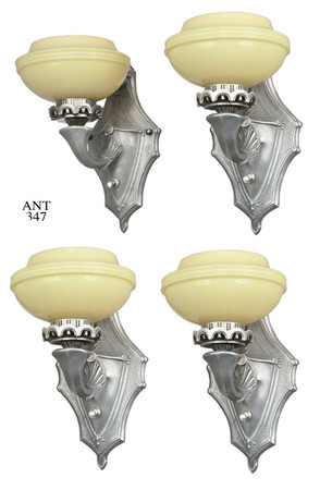 Art Deco Streamline Feel Set of FOUR Sconces (ANT-347)