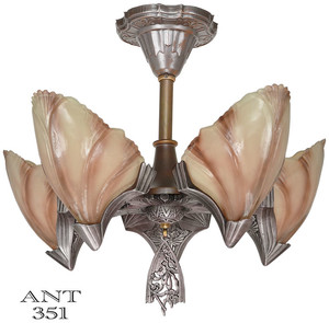 Art Deco Mid West 5 Light Chandelier (ANT-351)