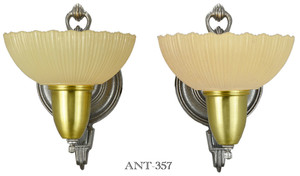 Late Art Deco Pair of Sconces Circa 1938 (ANT-357)