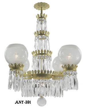 Crystal Gasolier Style 4 Light Chandelier (ANT-391)