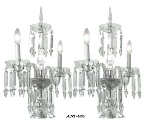 Pair of Period Cut Crystal Table Lamps (ANT-403)