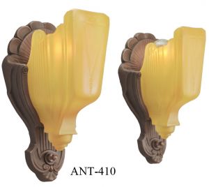 C1935 Pair Art Deco Slip Shade Sconces (ANT-410)