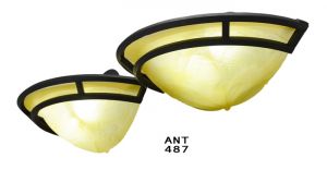 Modern Pair of Pocket Wall Sconces with LED Lights Amber Black Color (ANT-487)