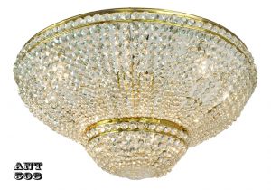 Crystal Semi Flush Mount Ceiling Light Large Diameter Vintage Chandelier (ANT-508)