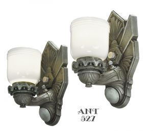 Art Deco - Pair of Restored Depression Era Wall Sconces Circa 1930s (ANT-527)