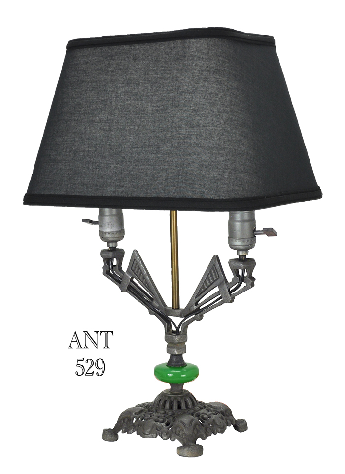 Vintage Hardware Lighting Art Deco Table Lamp with Two Lights