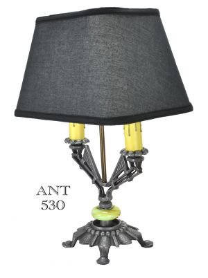 Art Deco Table Lamp with Two Candle Tube Lights Antique Desk Light (ANT-530)