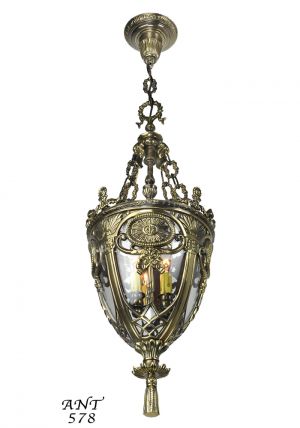 Victorian NeoClassical Entry Pendant Fixture with Candle Tube Lights (ANT-578)