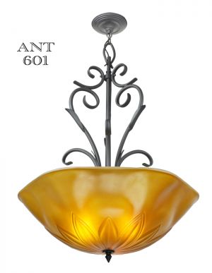 Tuscan Mediterranean Type Large Ceiling Bowl Chandelier Light Fixture (ANT-601)