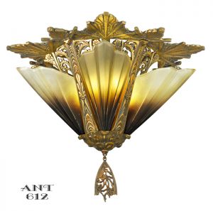 Antique Art Deco Flush Mount Short Ceiling Light Chandelier Mid-West (ANT-612)