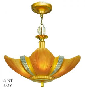 Art Deco Streamline Chandelier Early Modern 5 Light Ceiling Fixture (ANT-627)