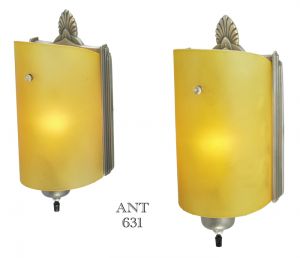 Art Deco Streamline Modernist Pair Wall Sconces Early Modern Lights (ANT-631)