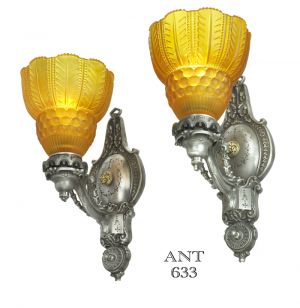 Edwardian Wall Sconces 1920s Early Art Deco Lights Antique Lighting (ANT-633)
