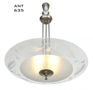 MidCentury Modern Vintage Chandelier Lens Bowl Ceiling Light Fixture (ANT-635)