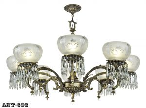 Edwardian 8 Arm Chandelier Large Ceiling Light Gasolier Style Fixture (ANT-656)