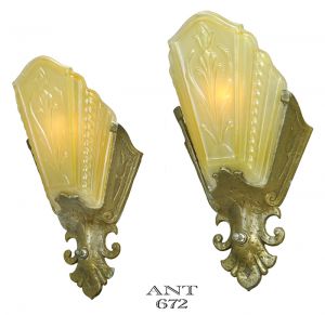 Art Deco Wall Sconces Antique 1930s Slip Shade Berkeley Lights Virden (ANT-672)