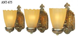 Arts and Crafts Style Wall Sconces Set of 3 Rustic Lights Fixtures (ANT-675)