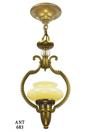 Art Deco Antique Pendant Ceiling Light Fixture Circa 1920s - 1930s (ANT-683)