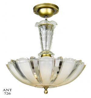 Art Deco Streamline Antique Glass Ceiling Bowl Pendant Light Fixture (ANT-726)