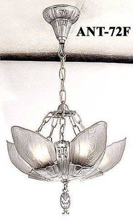 Original Lincoln Fleurette Slip Shade Chandelier Frosted Shades (ANT-72F)