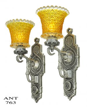 Pair of Antique Edwardian Wall Sconces Circa 1920s Lights Fixtures (ANT-763)