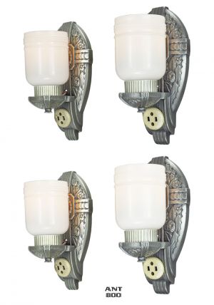 Antique Art Deco Wall Sconces American Design Set of 4 Light Fixtures (ANT-800)