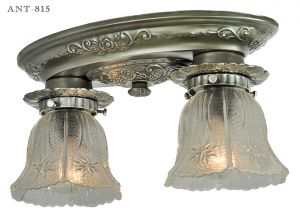 Edwardian Style Flush Mount Close Ceiling Fixture Antique 2-Light (ANT-815)