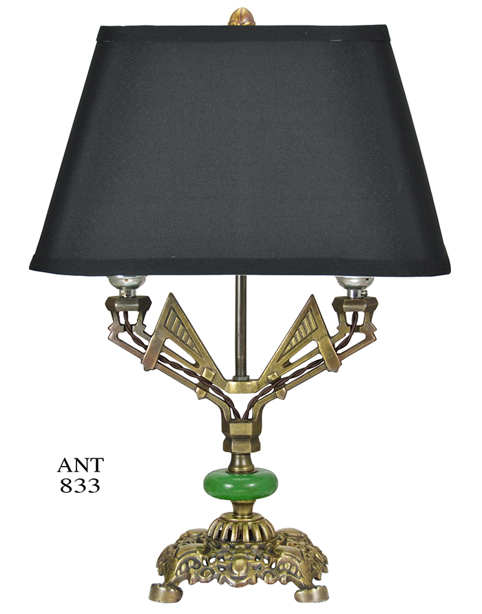Vintage Hardware Lighting Art Deco Antique Brass Plated Table