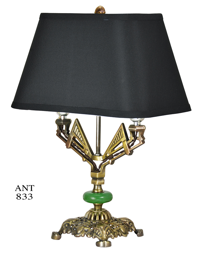 Art deco brass table sales lamp