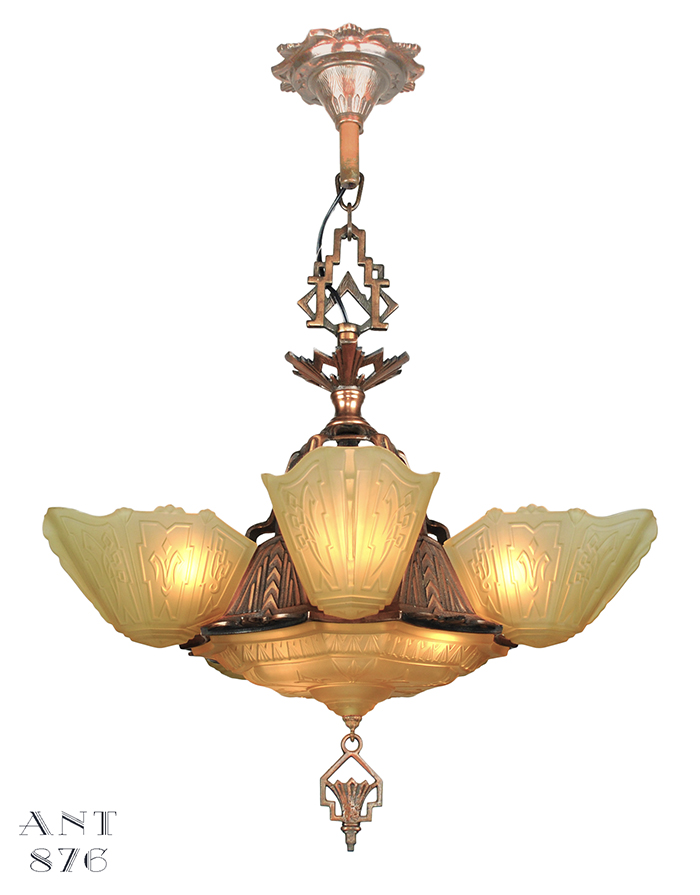 Vintage Hardware Lighting Vintage 1930s Chandelier Art Deco