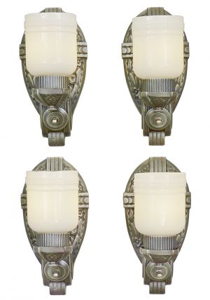 Set of Four Antique Deco Wall Sconces American Design 1920s Lights (ANT-880)