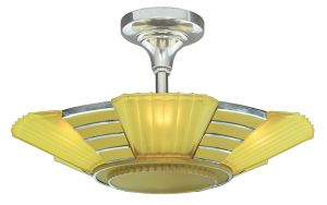 Art Deco 1930s Close Ceiling 5 Light Semi Flush Mount Chandelier (ANT-900)